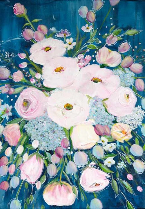 Flowers on Blue - Sandra Gebhardt-Hoepfner