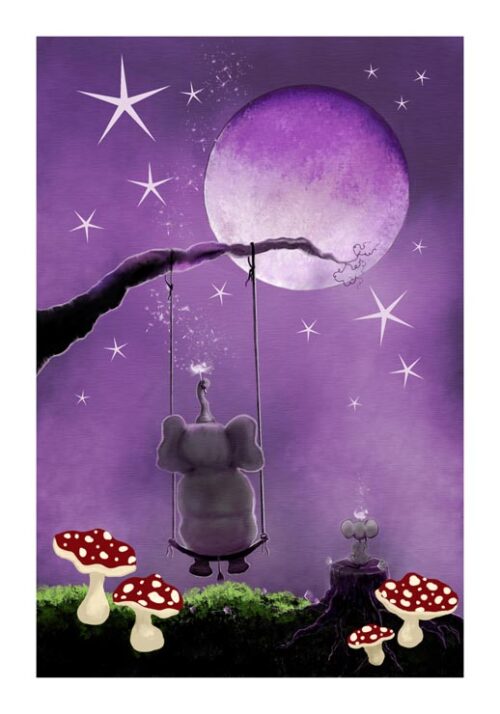 Elephant Wishes Purple Moon - Sannel Larson