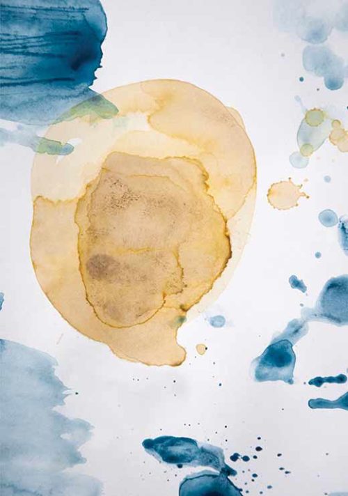 Aquarelle Mustard Yellow Meets Sea Blue - Studio Nahili